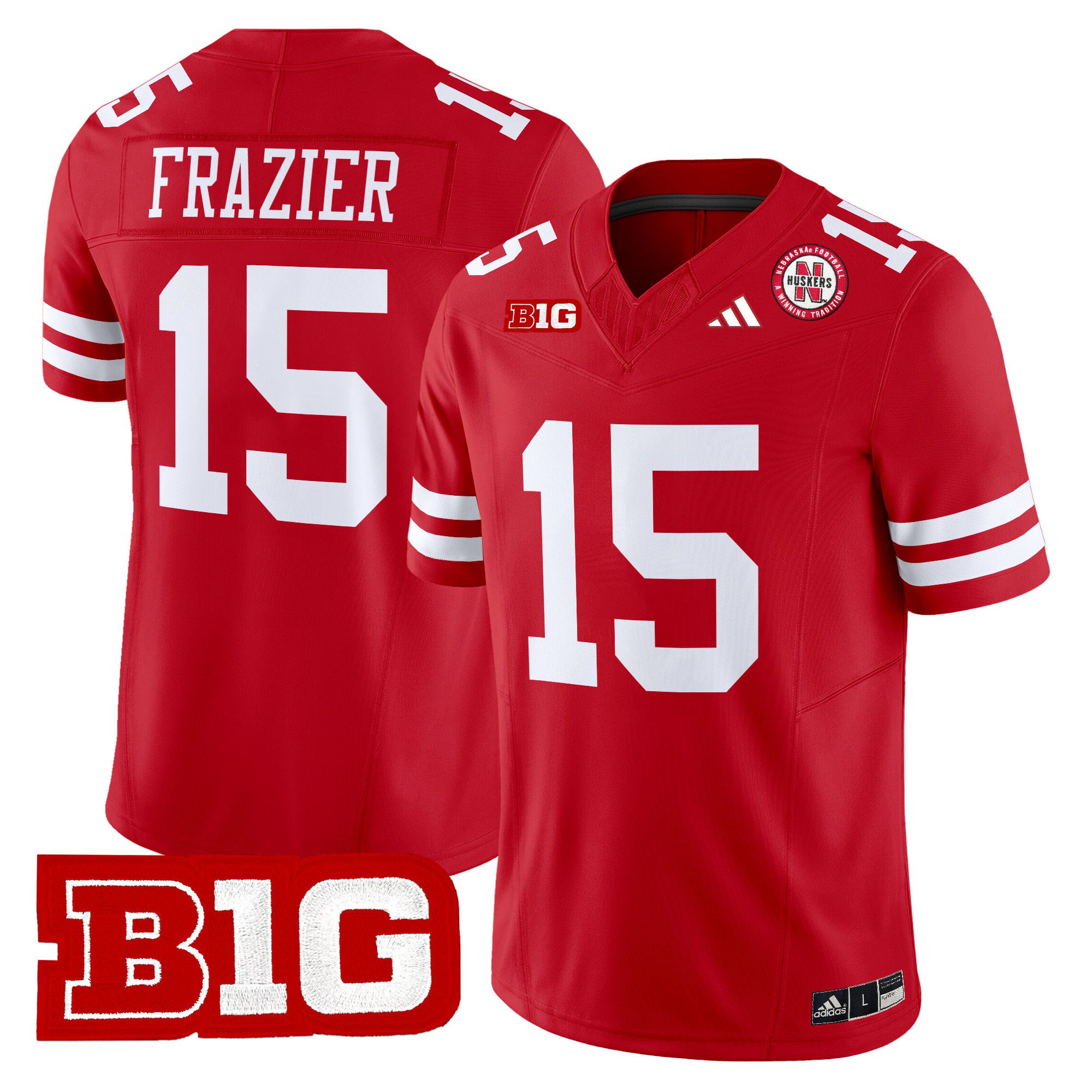 Men Nebraska Cornhuskers #15 Frazier Red 2024 Vapor Limited NCAA Jersey style 1->ncaa teams->NCAA Jersey